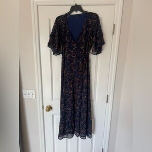 Madewell Navy Floral Maxi Dress